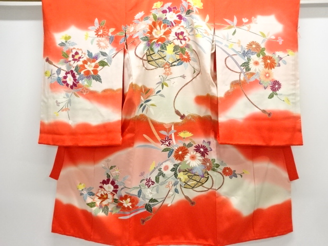 JAPANESE KIMONO / ANTIQUE HANAKAGO PATTERN KIMONO / INNER SLEEVES